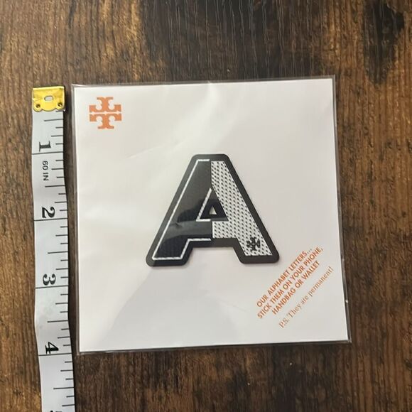 Tory Burch Initial Sticker - “A” in Navy / Ivory New in Plastic - Picture 3 of 4